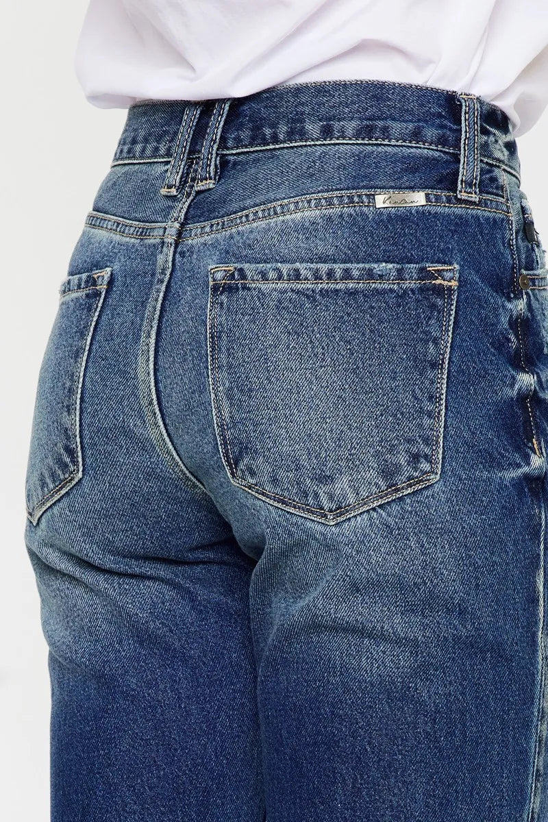 Hazel Blues® | Kancan High Rise Distressed Mom Fit Jeans