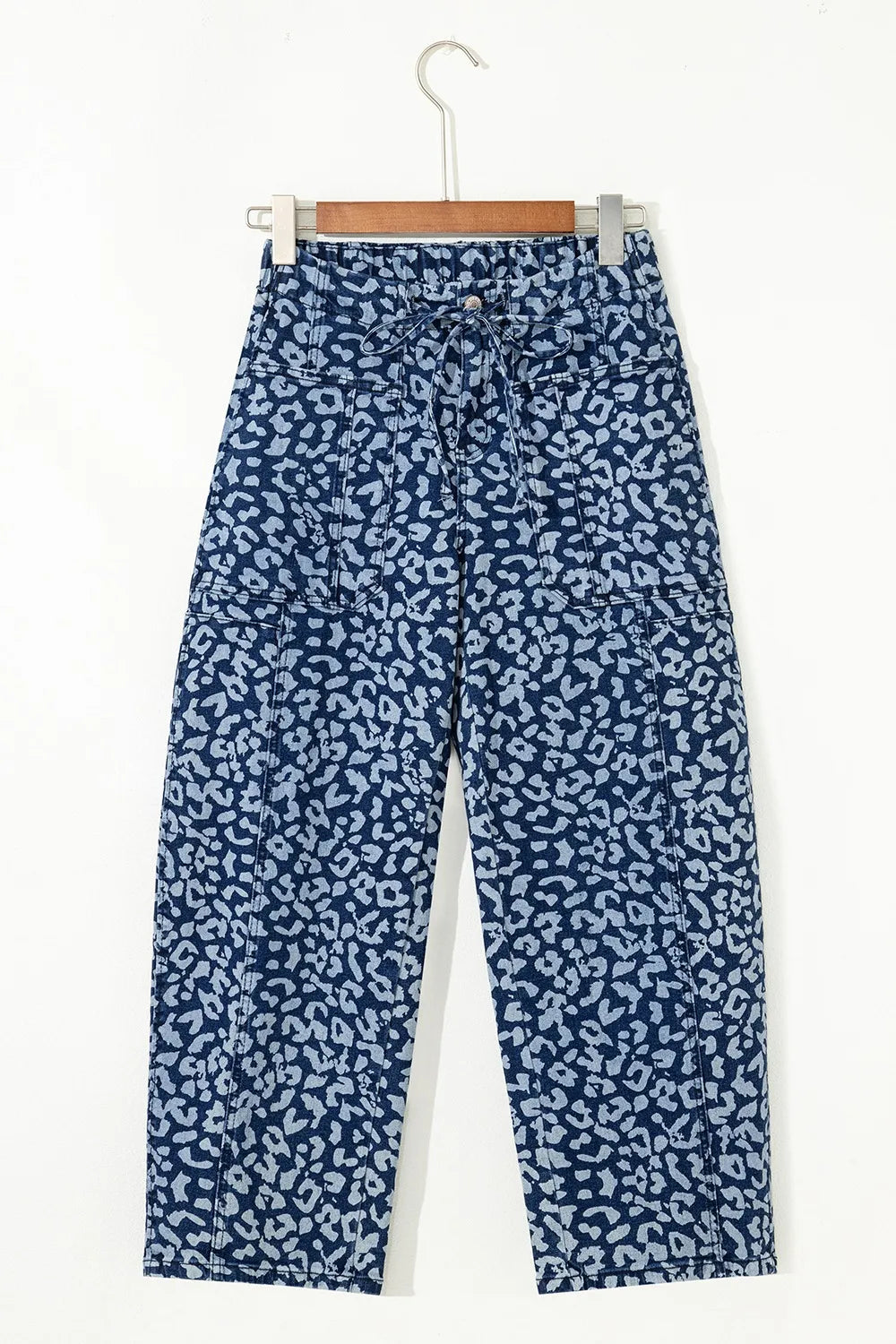 Hazel Blues® | Leopard Print Wide Leg Jeans