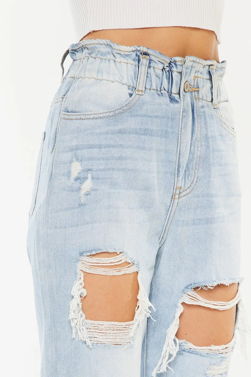 Hazel Blues® | Kancan Open Pack Paperbag Mom Jeans