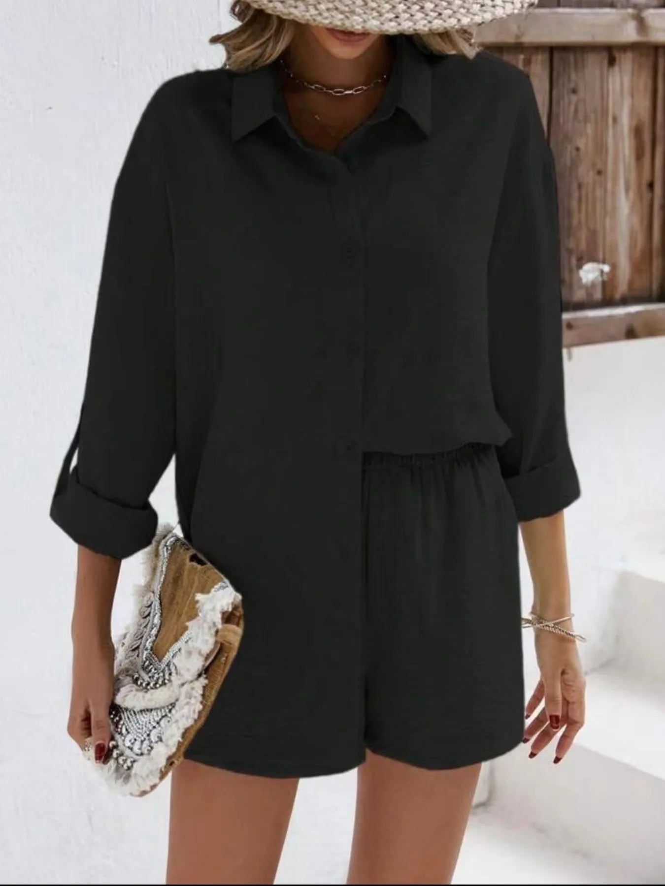 Hazel Blues® | Button Down Shirt and Shorts Set