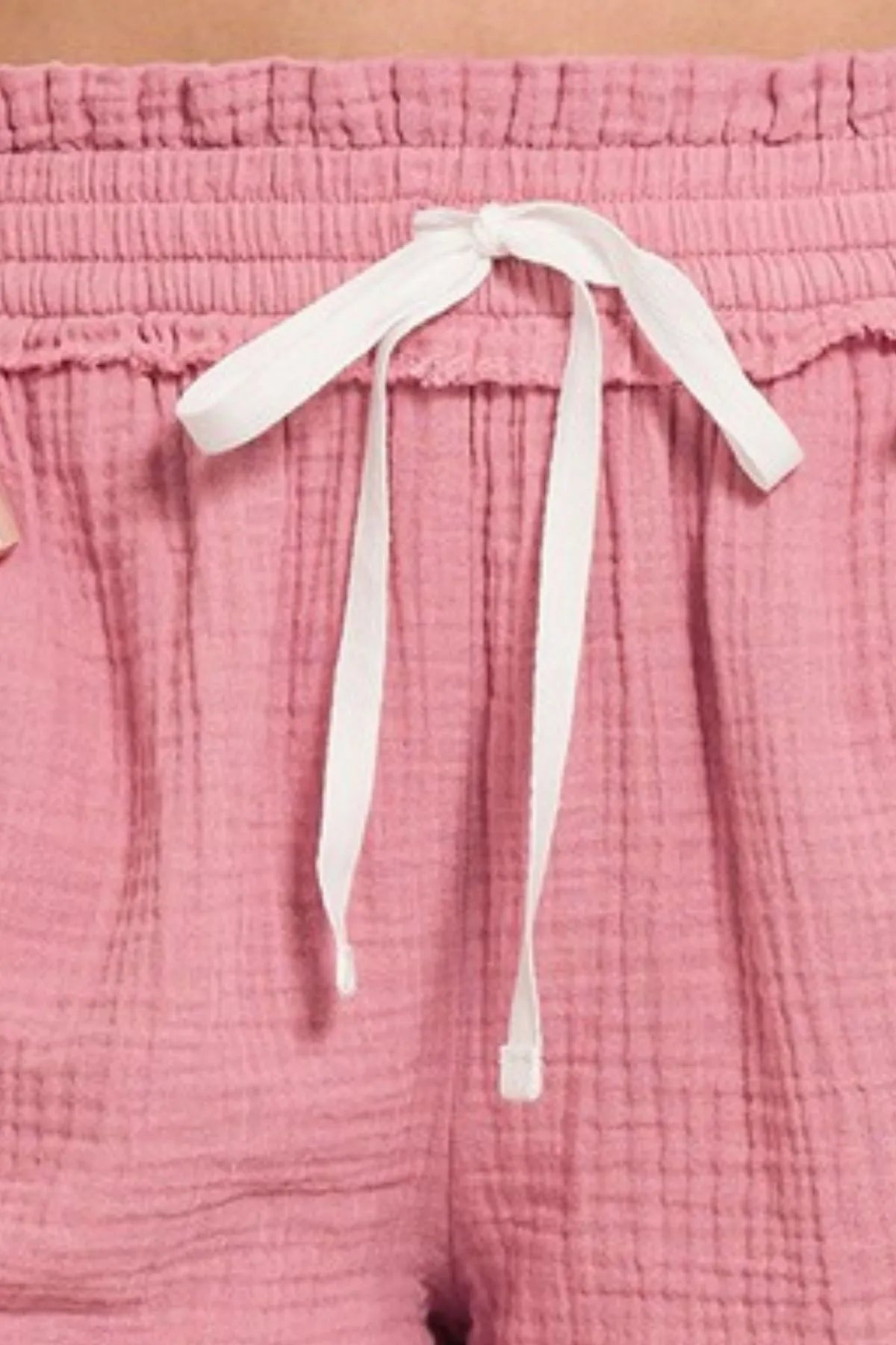 Hazel Blues® | Zenana Double Gauze Elasticband Drawstring Waist Shorts