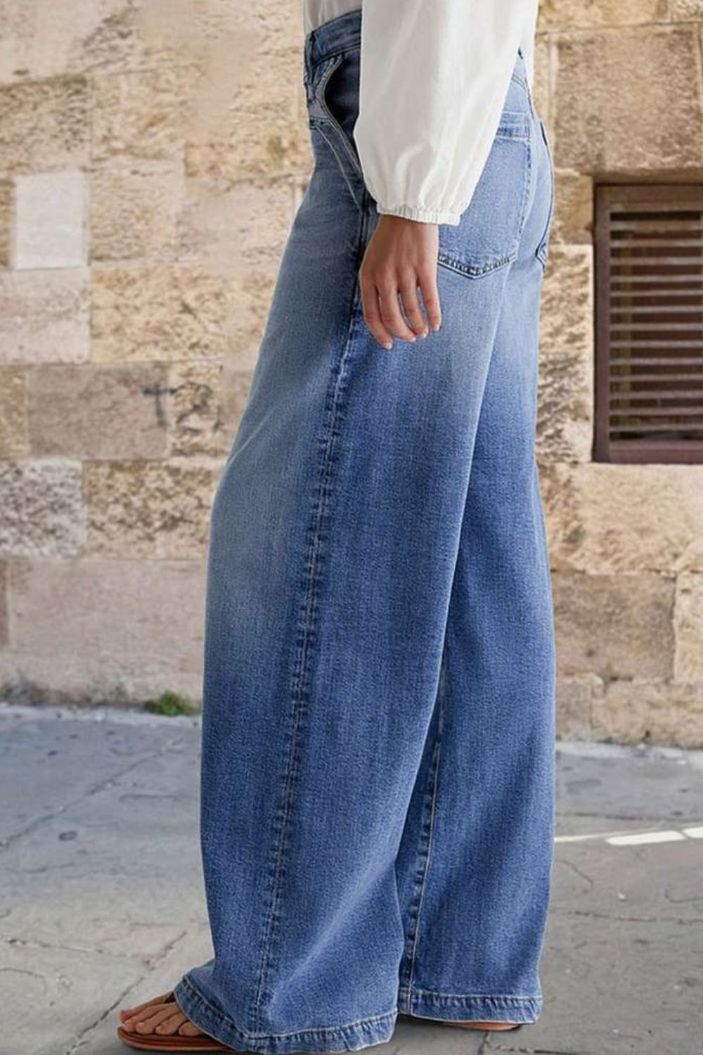 Hazel Blues® | Pocketed Embroidered Straight Leg Jeans