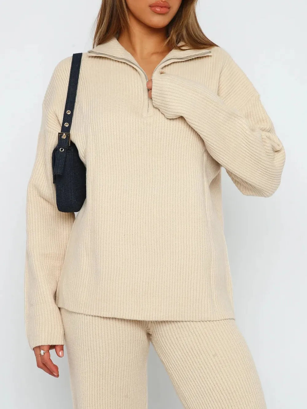 Hazel Blues® | Quarter Zip Long Sleeve Top and Pants Set