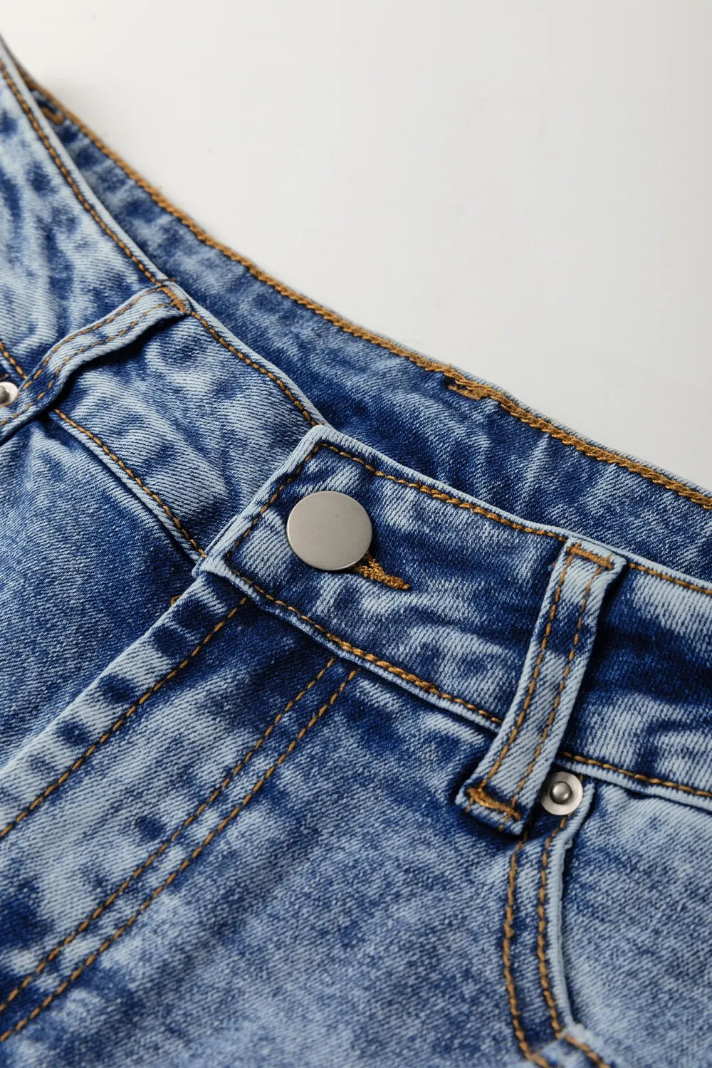 Hazel Blues® | High-Waisted Wide-Leg Cuffed Jeans