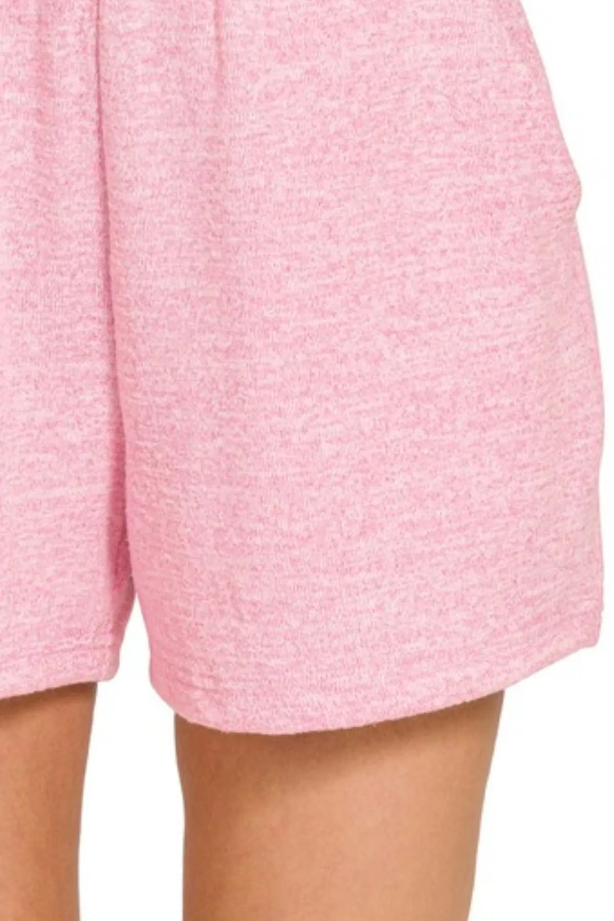 Hazel Blues® | Zenana Soft Melange Hacci Elastic Waist Band Shorts