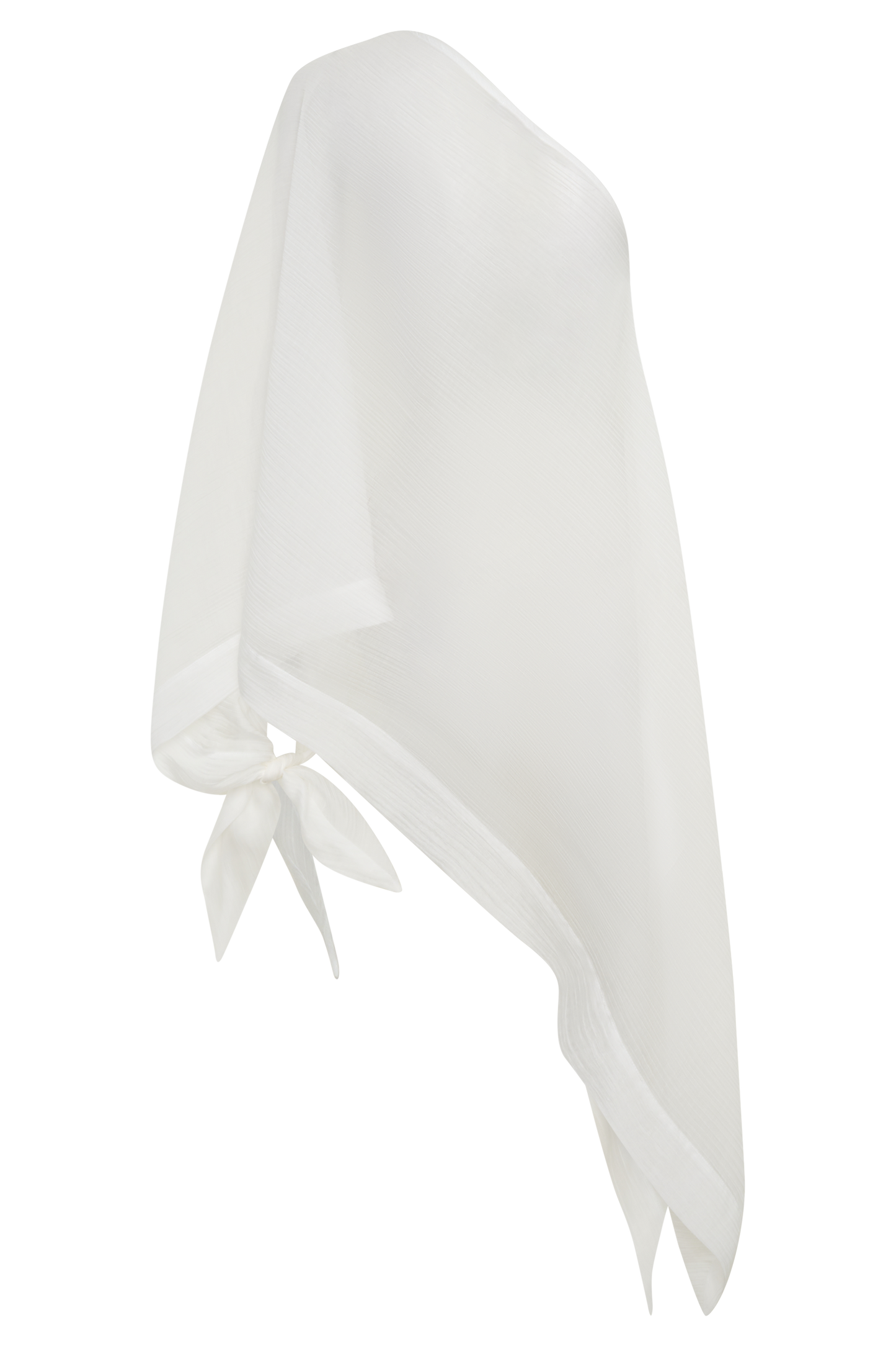 Leilani Sheer Draped Asymmetric Top - Ivory