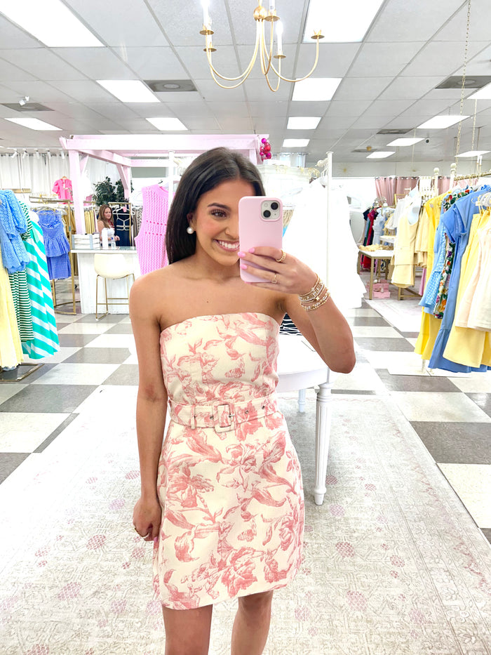 Blush Garden Belted Mini Dress