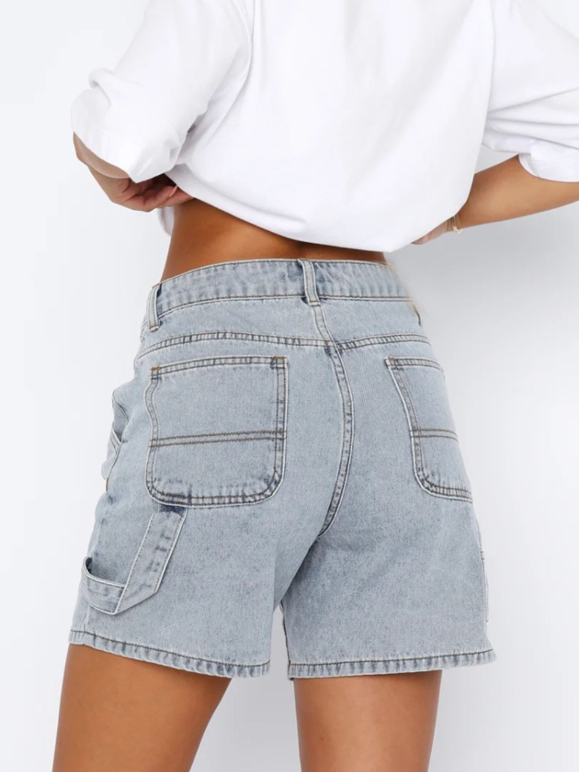 Hazel Blues® | Washed High Rise Denim Shorts