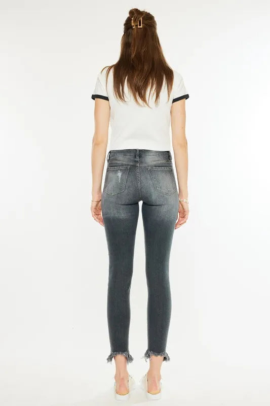 Hazel Blues® | Kancan High Rise Distressed Ankle Skinny Jeans