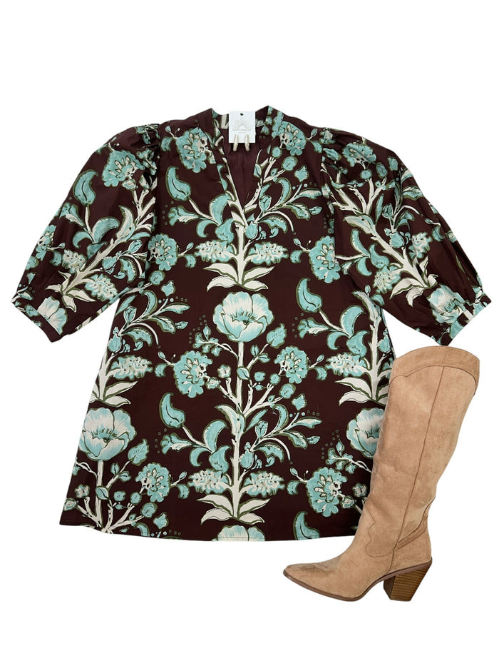 Charleston Mini Dress (Chocolate)