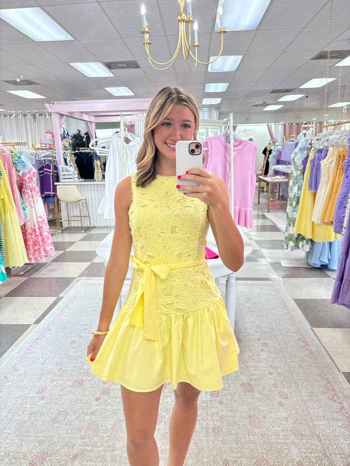Daisy Lane Mini Dress (Yellow)