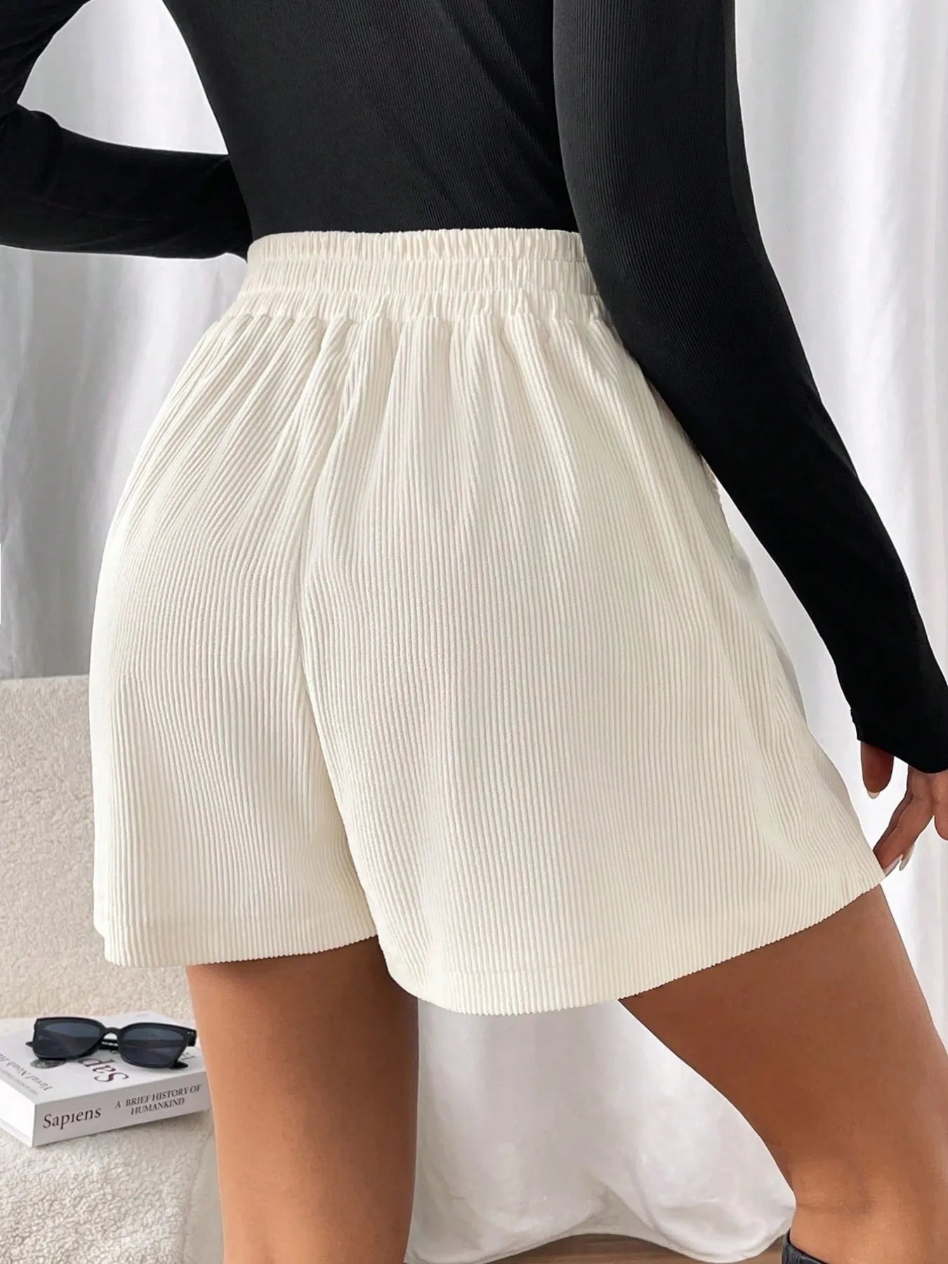 Hazel Blues® | High Waisted Corduroy Shorts
