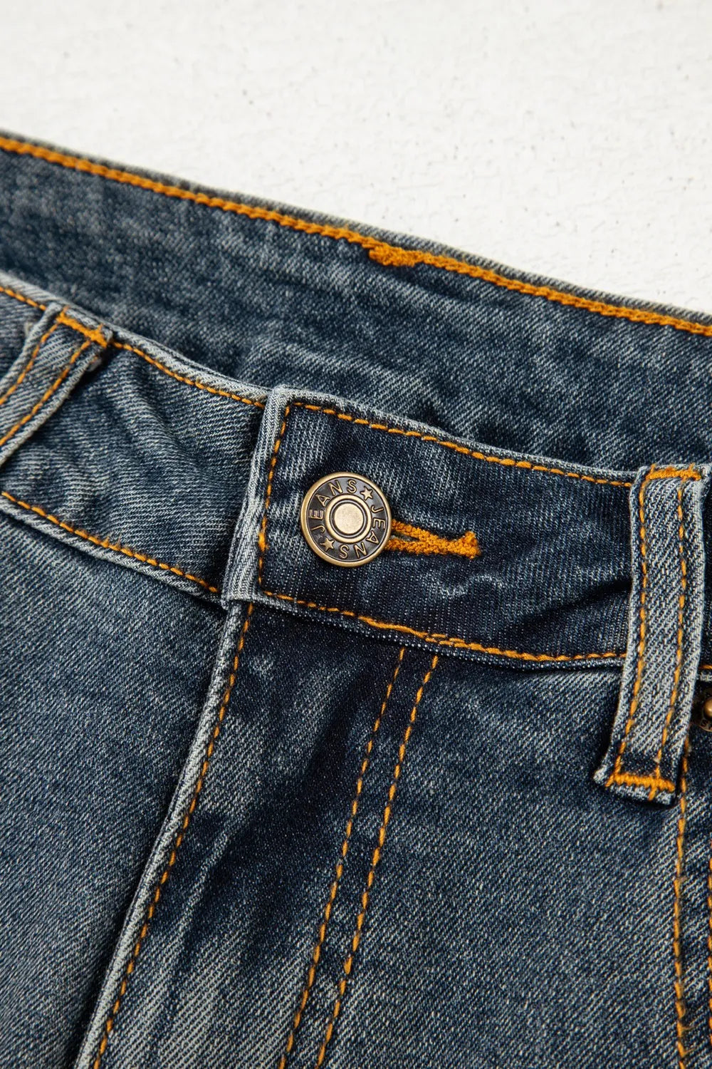 Hazel Blues® | Exposed Stitching Loose Straight High Waist Jeans