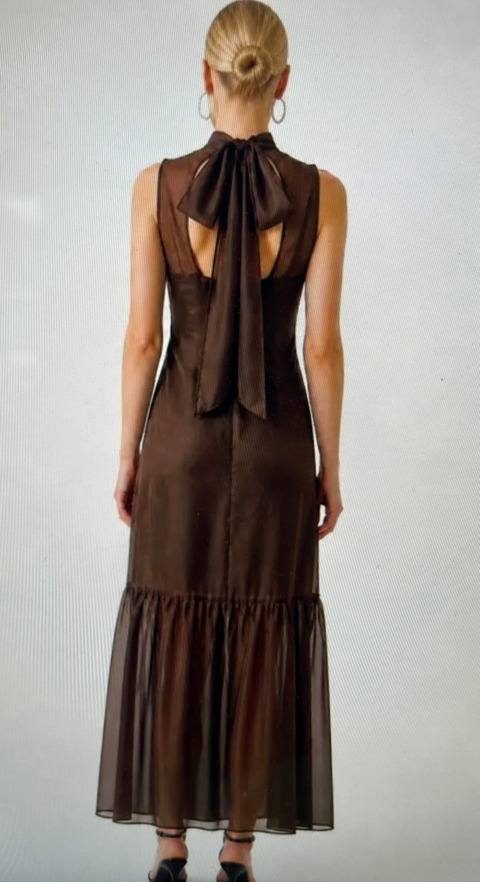 Elle Organza Formal Dress (Brown)