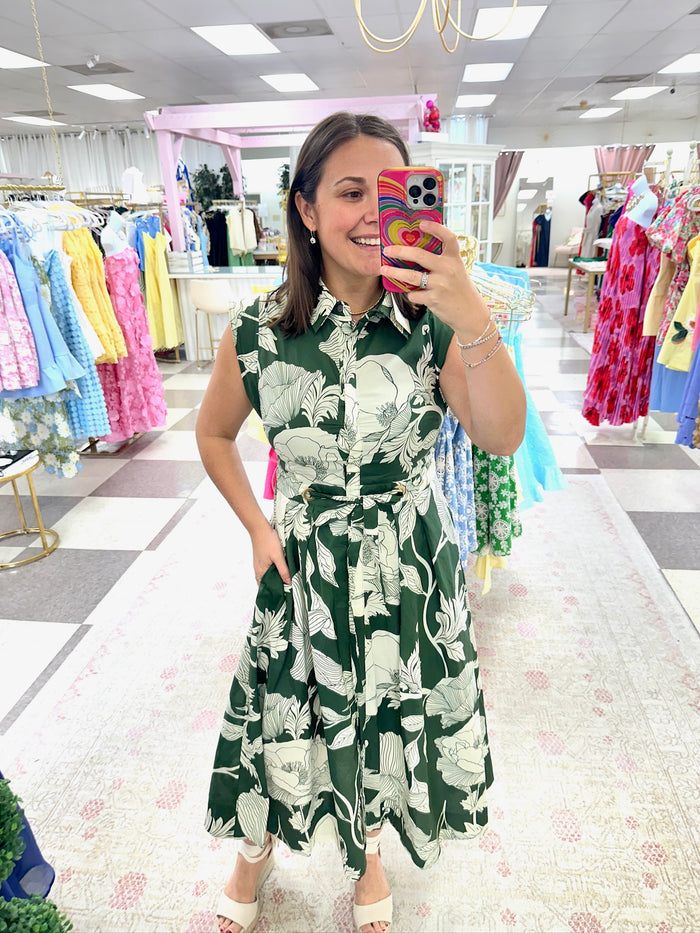Fern Tie Waist Midi Dress
