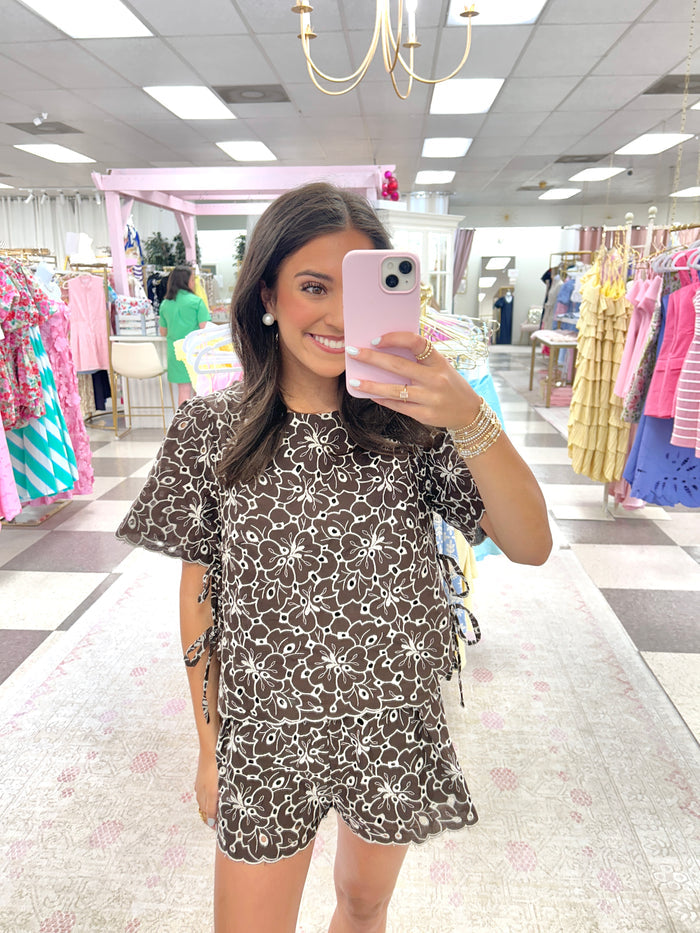 Mocha Eyelet Set