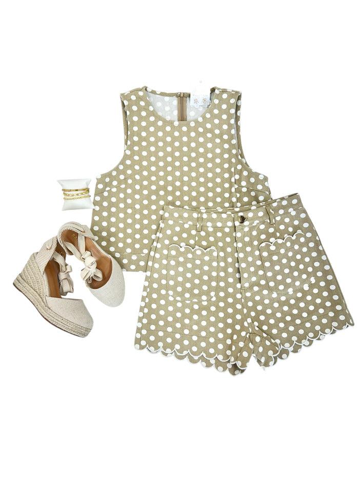 Polka Dot Top (Sand/White)