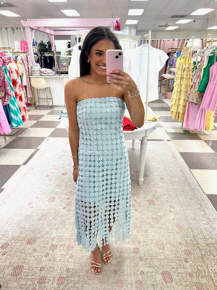 Shimmy Blue Midi Dress