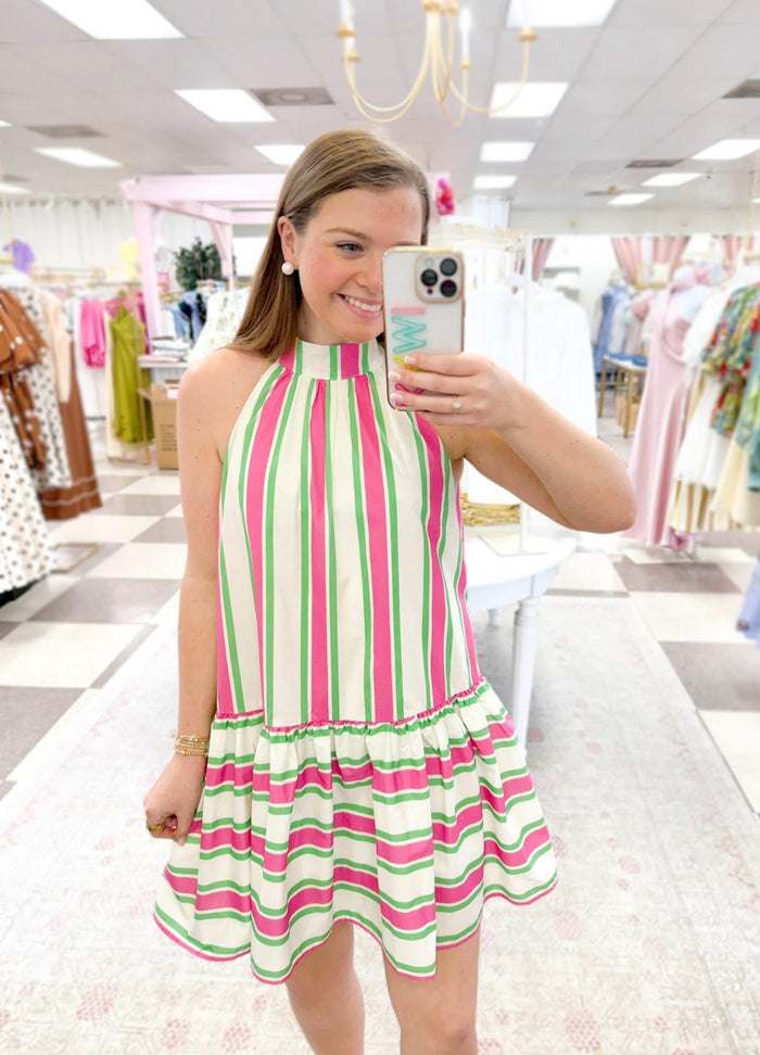 Watermelon Slice Tie at Neck Dress