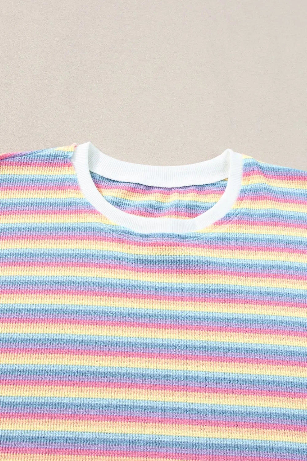Hazel Blues® |  Striped Round Neck Short Sleeve Top and Pants Set