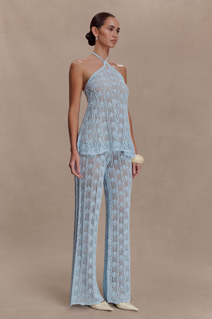 Glinda Crochet Pants - Light Blue