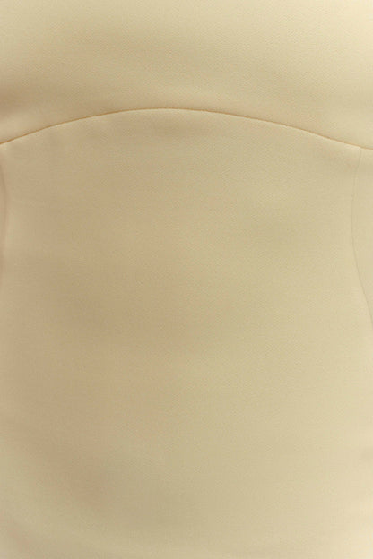 Amelita Suiting Halter Midi Dress - Pale Lemon