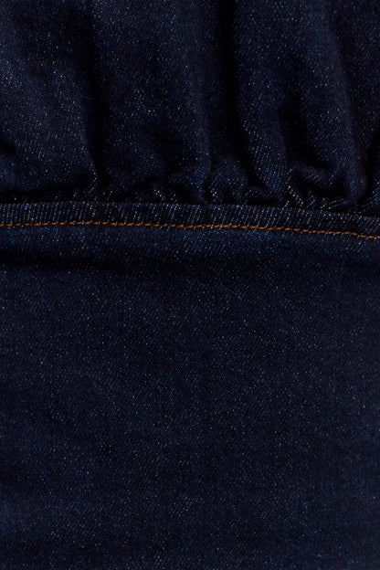 Cecilia Denim Frill Corset - Indigo Blue