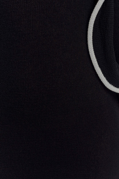 Sandrine Off Shoulder Knit Maxi Dress - Black/White