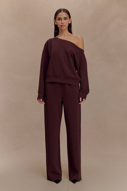 August Straight Leg Jogger - Chocolate