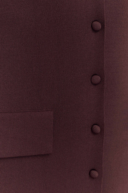 Pearson Short Sleeve Knit Midi Dress - Chocolate