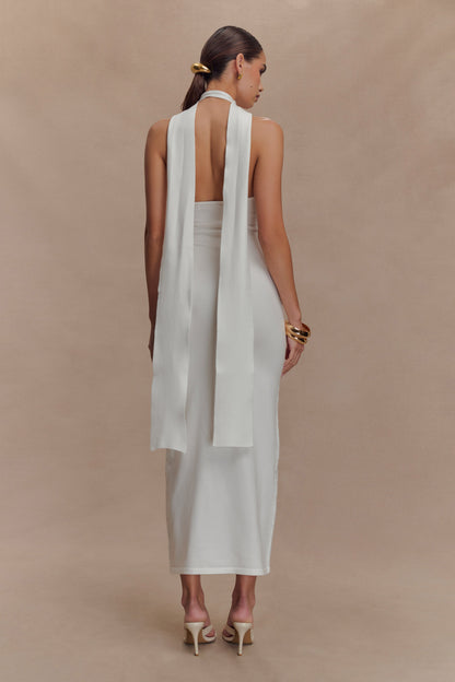 Wynn Floral Knit Midi Dress - White