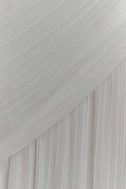 Tamara Shirred Chiffon Midi Dress - White