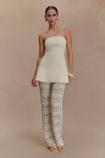 Trena Crochet Knit Pants - Ivory