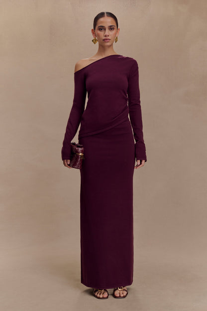 Miles Knit Maxi Skirt - Plum