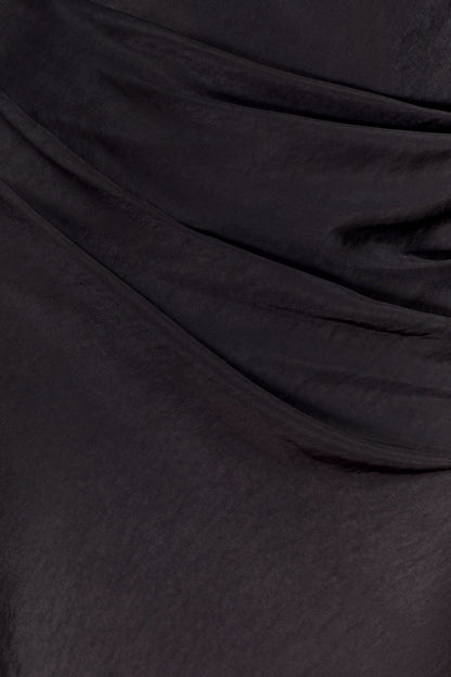 Iris Long Sleeve Satin Maxi Dress - Black
