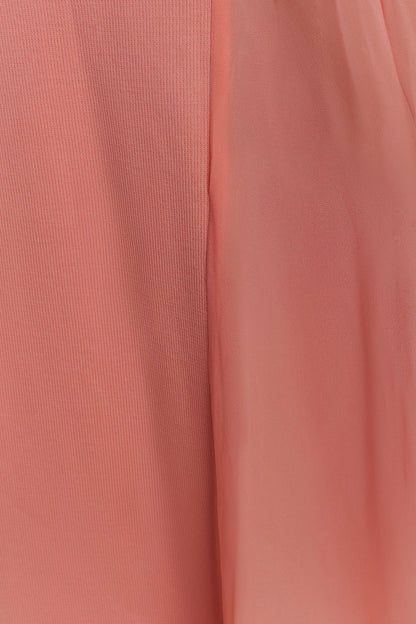 Soleil Knit And Mesh Halter Maxi Dress - Coral