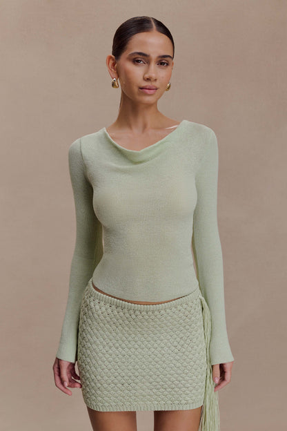 Terrymae Crochet Mini Skirt - Pastel Green