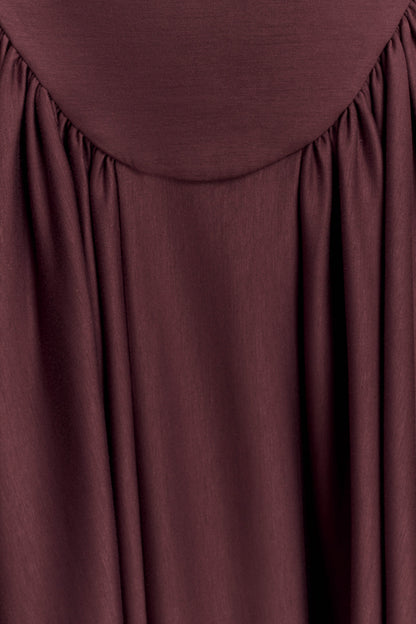 Angelina Scuba Halter Midi Dress - Chocolate