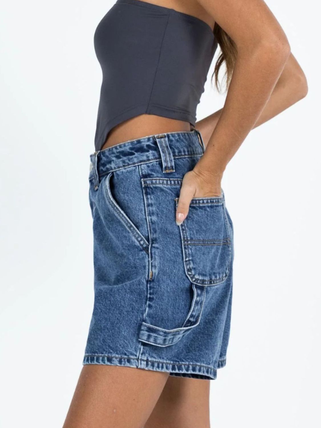Hazel Blues® |  Washed High Rise Denim Shorts