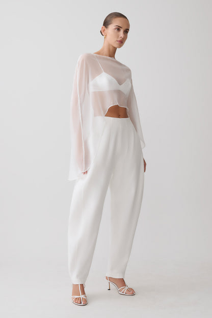 Kirstine Bralette With Chiffon Cape - Ivory