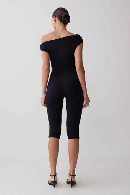 Anh One Shoulder Modal Jumpsuit - Black