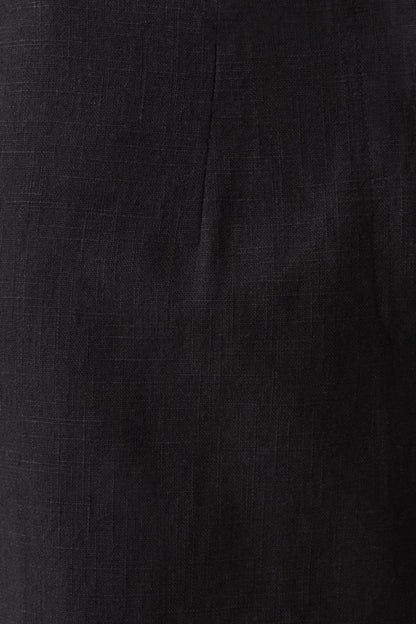 Brielle Straight Leg Linen Pant - Black
