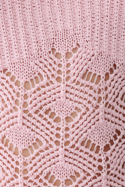 Atlantis Crochet Knit Top - Baby Pink