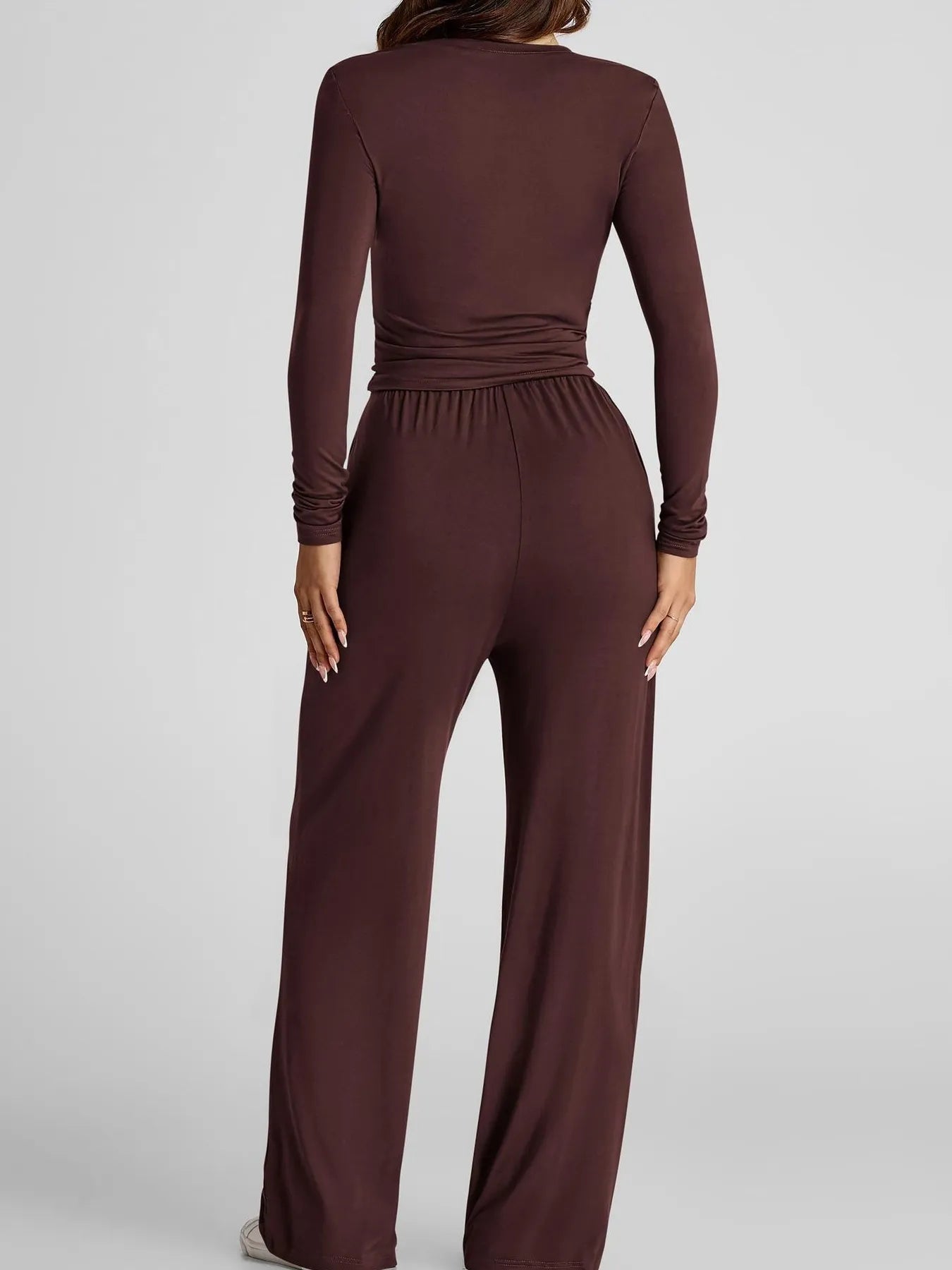 Hazel Blues® |  Round Neck Long Sleeve Top and Pants Set