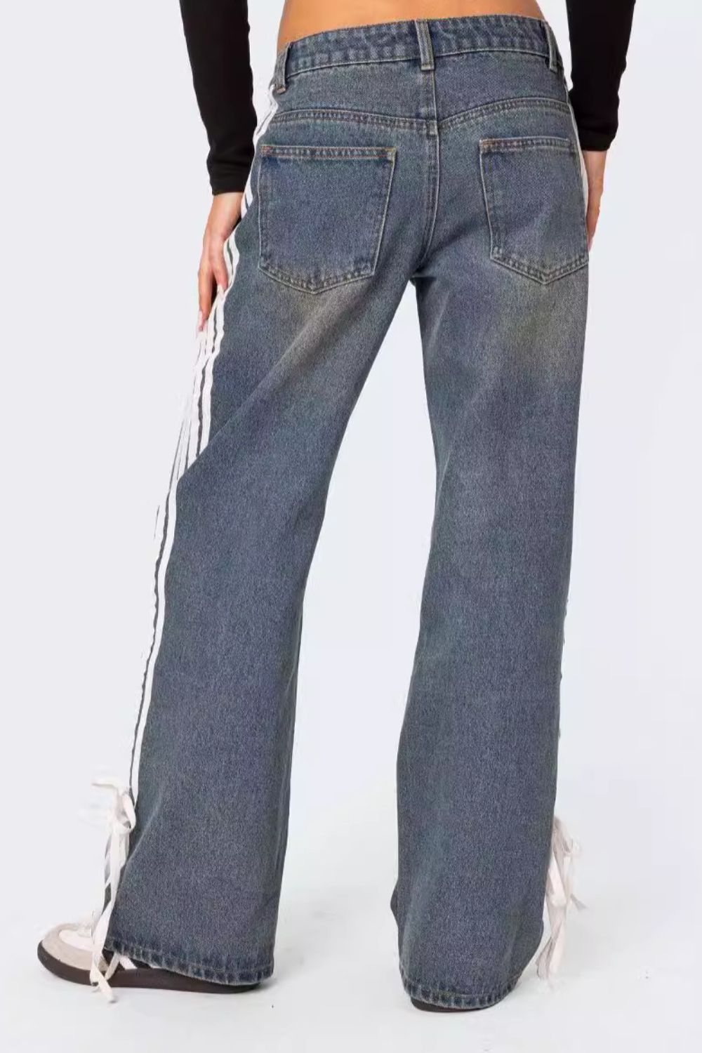 Hazel Blues® |  Side Striped Loose Fit Jeans