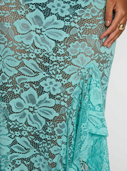 Bluemoon Lace Maxi Skirt Blue