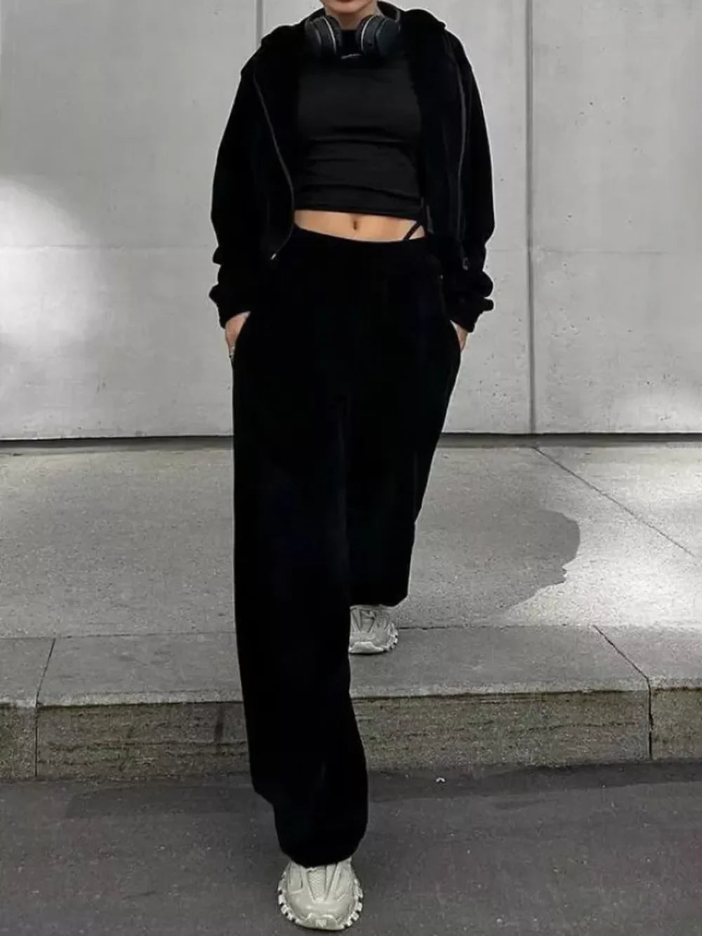Hazel Blues® |  Zip Up Hoodie and Pocketed Pants Set