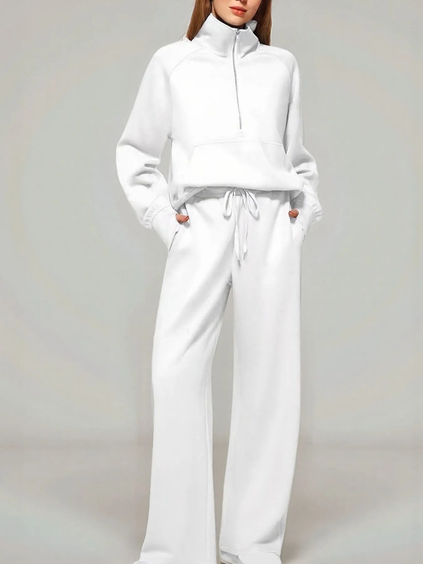Hazel Blues® |  Half Zip Long Sleeve Top and Pants Set