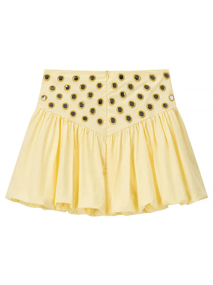 Hazel Blues® |  Eyelet Cami and Bubble Skirt Set