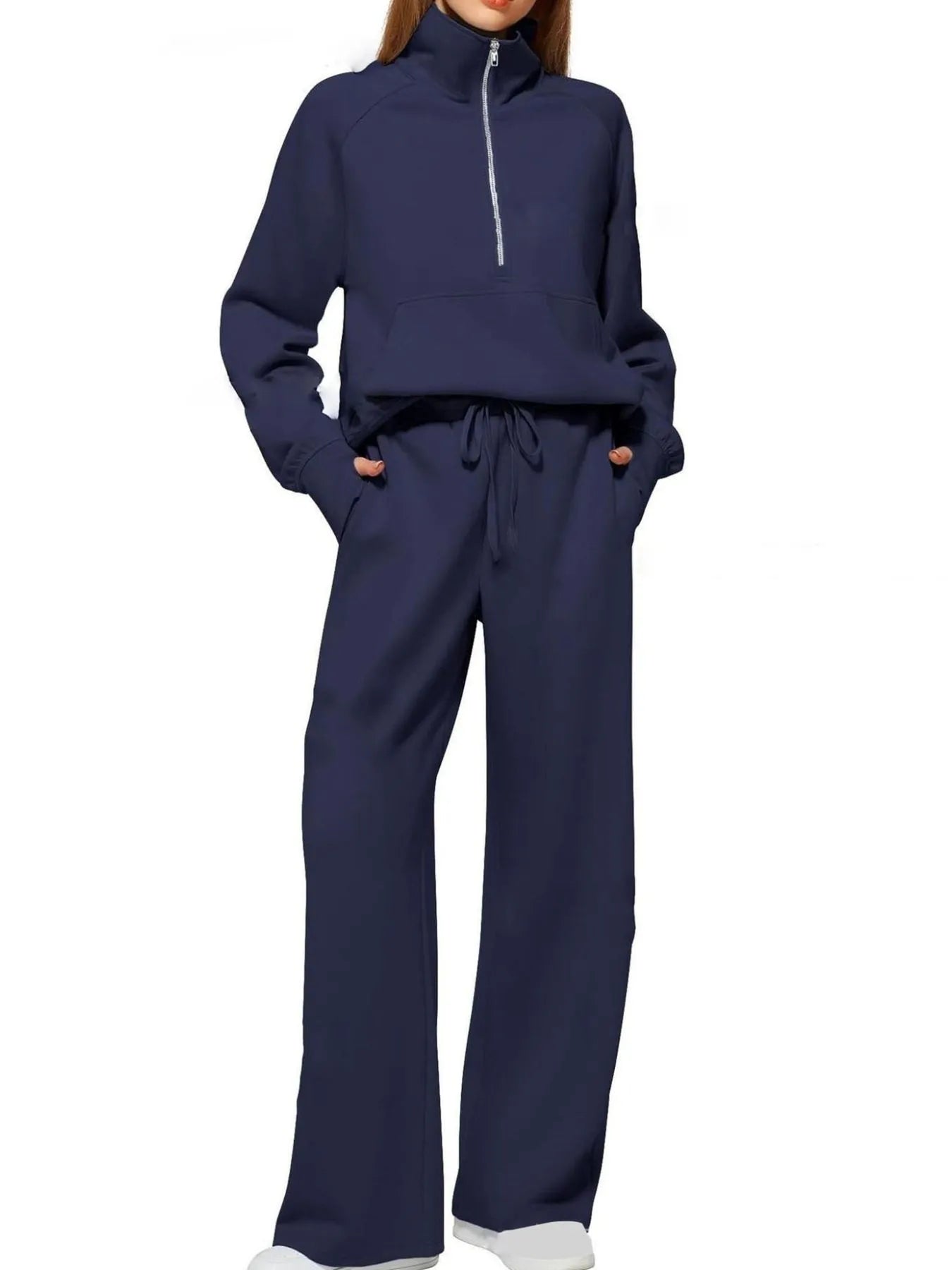 Hazel Blues® |  Half Zip Long Sleeve Top and Pants Set